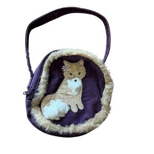 VTG Gymboree Fox Small Purse Handbag Corduroy Purple Girls